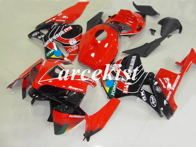 4 подарки ABS мотоцикл обтекатель комплект подходит для CBR600RR F5 2005 2006 05 06 cbr600 600RR Кузов Набор оранжевый красный - Цвет: red black luster