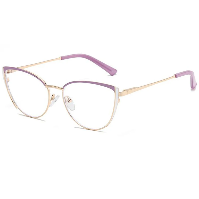 2023 Fashion Myopia Optical Glasses Women Luxury Brand Metal Cat's Eye Frame Anti Blue Light Computer Eyeglasses Minus -2 -3 -6 3