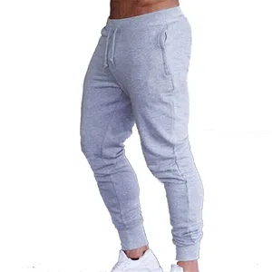 Pantalones deportivos para hombre, Pantalón de algodón suave, color gris, para culturismo y gimnasio