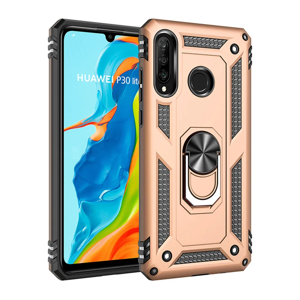 Чехол для huawei P30 Pro Lite, чехол, задняя крышка, мягкий силиконовый Автомобильный кронштейн, чехол для телефона huawei P30 Pro Lite - Цвет: Золотой