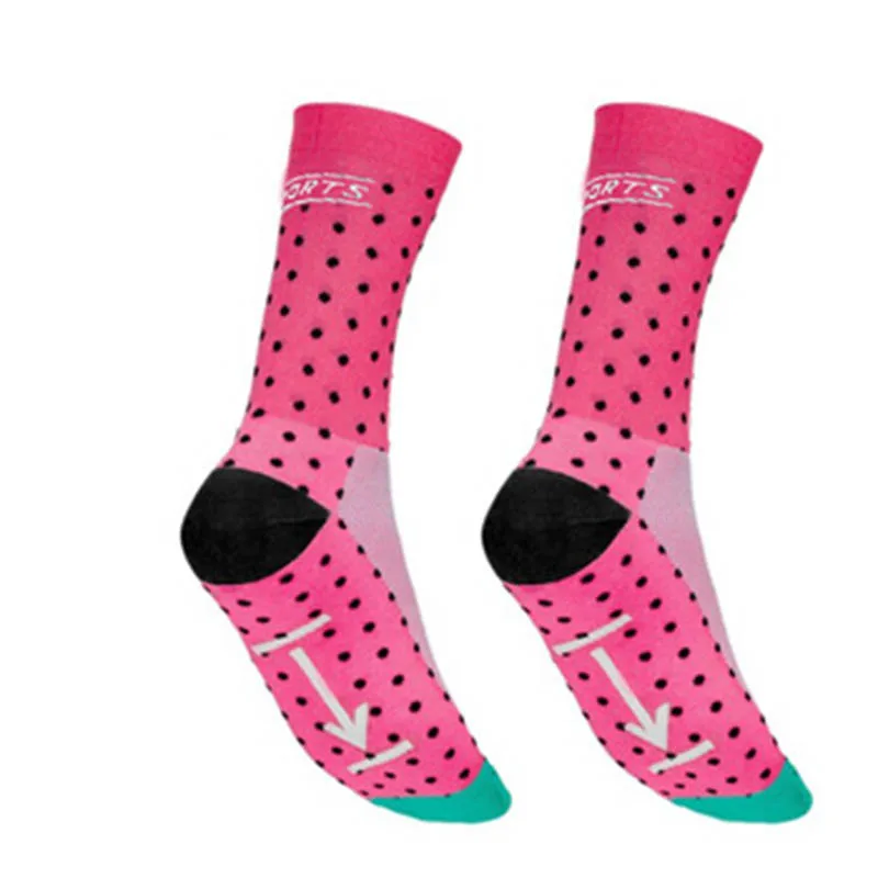 Носки для велоспорта высокого качества Профессиональные брендовые дышащие спортивные носки велосипедные носки для спорта на открытом воздухе гоночные Большие размеры - Color: Pink