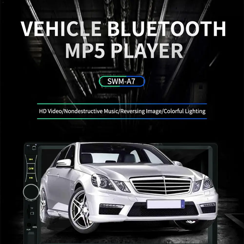 12 В 7 дюймов Автомобильный HD 2 DIN MP5 плеер Радио Bluetooth стерео, сенсорный экран TF AUX в USB Bluetooth IOS Android телефон Зеркало Ссылка