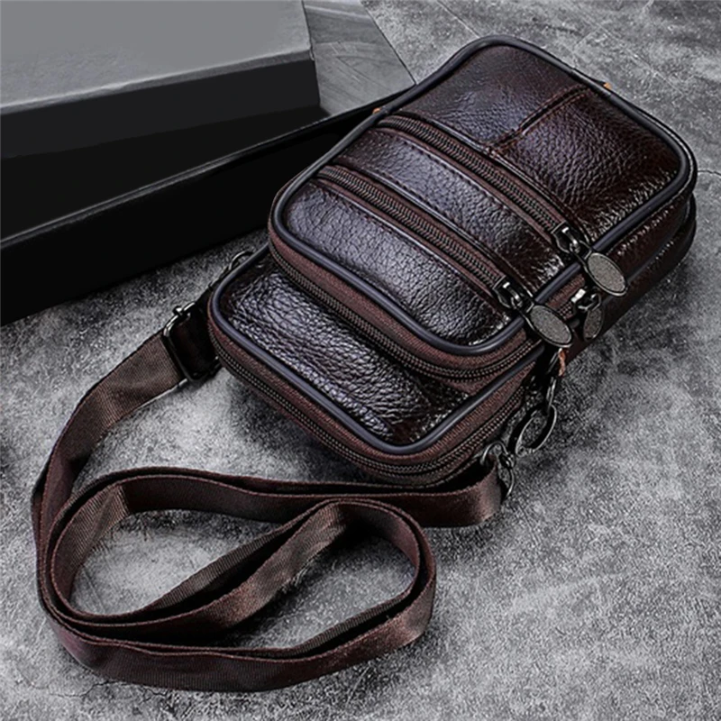 Large Capacity Waist Bag Quality Multi-Function Men Messenger Bags PU Leather For Male New Man | Багаж и сумки