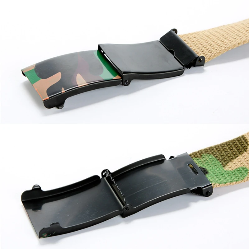 Tactical Army Men Belts Metal Buckle Outdoor Camping Canvas Women Belts Elastic Green Unisex Belts ceinture homme pasek damski