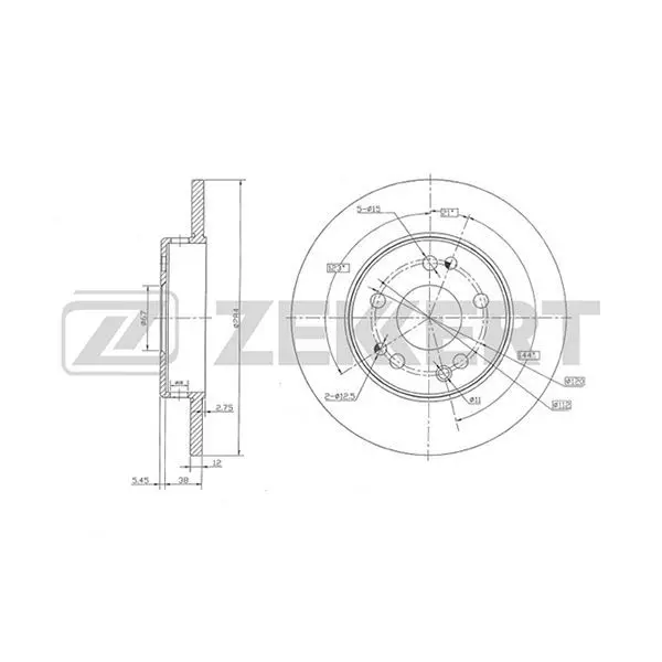Диск торм. перед. MB E-Class(124) 93 ZEKKERT bs-5026