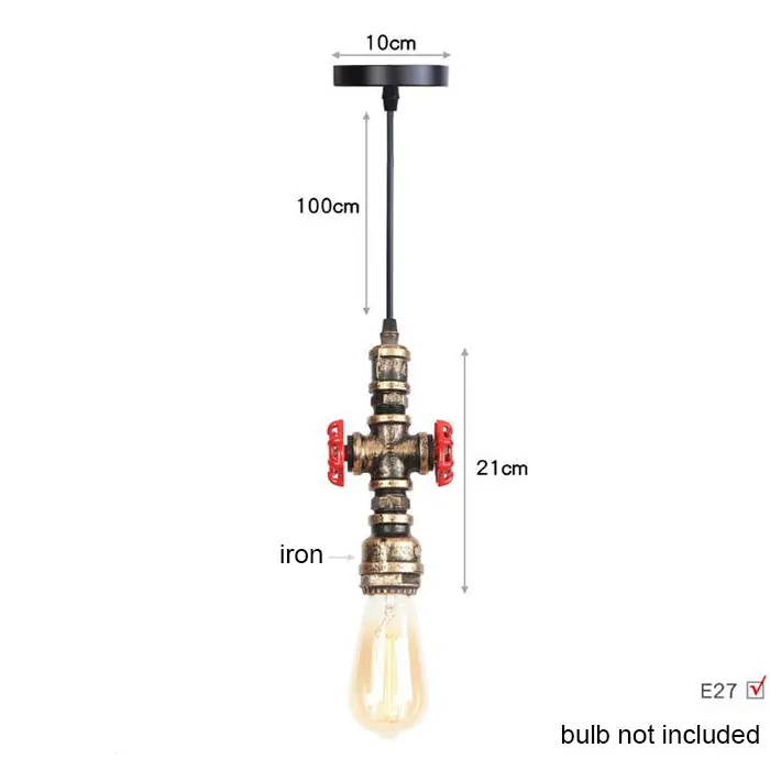 Паровой панк Лофт Промышленные железные водопроводные подвесные светильники винтажные Потолочные Подвесные светильники люстры бронзовые лампы для дома - Цвет корпуса: B2