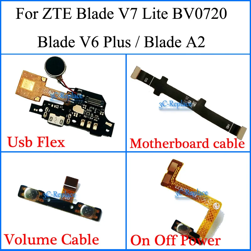 Для zte Blade V7 Lite BV0720/Blade V6 Plus/Blade A2 Usb гибкий кабель для материнской платы вкл. Выкл. Объемный кабель