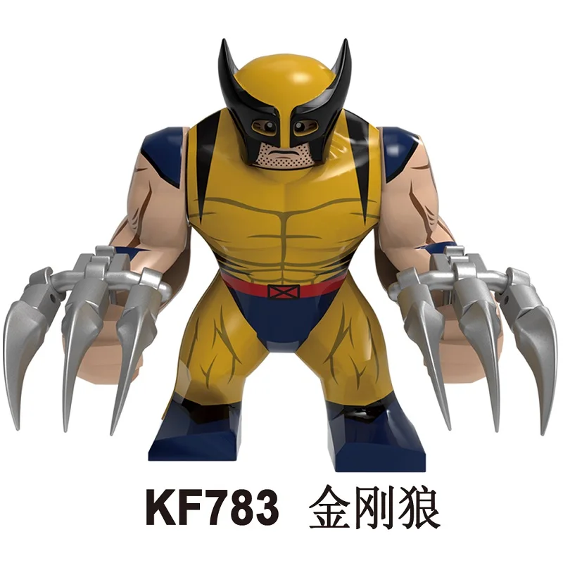 KF783 20Pcs No Box 20 шт.,, строительные блоки большого размера, Серия Супермен, Бэтмен, Тор, Росомаха, Черная пантера, флэш-игрушки для детей KF6077 - Цвет: KF783 20Pcs No Box