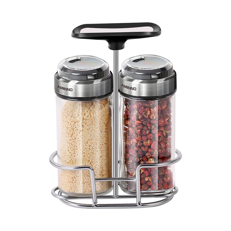 AMINNO Бытовая Кухня Приправа Диспенсер для Перца Spice Jar 2 шт. Стеклянные Бутылки 80 мл