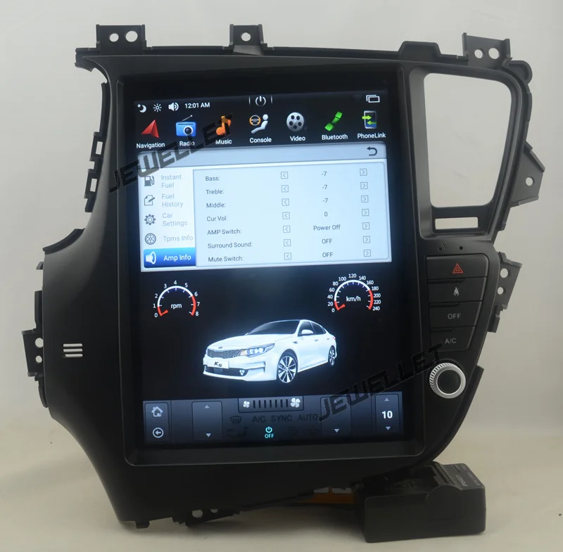 12," tesla стиль вертикальный экран android 6,0 четырехъядерный 32G Автомобильный gps Радио навигатор для Kia K5 Optima 2011-2013
