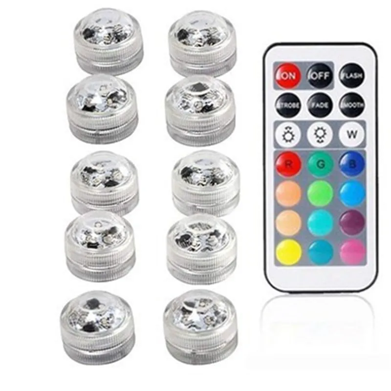 

IP68 Waterproof Battery Operated Multi Color Submersible LED Underwater Light for Fish Tank Pond Swimming Pool Wedding Party