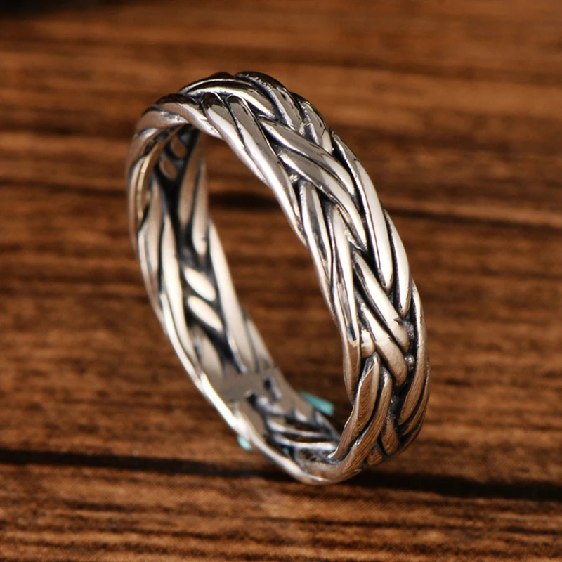 BALMORA Настоящее серебро 925 проба плетение укладки свадебное кольцо кольца для мужчин и женщин пара статусные модные ювелирные изделия Anillos