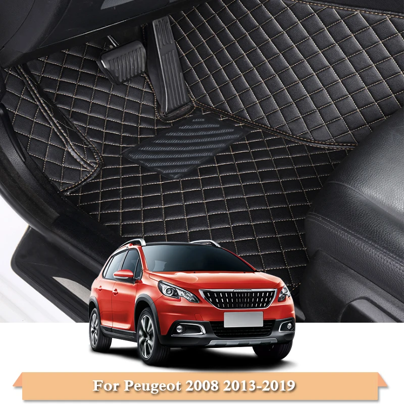 Автомобильный Стайлинг PU для peugeot 2008 2013- LHD 5 машинные места Коврики для пола коврики для ног кожа авто коврики для ног внутренние аксессуары