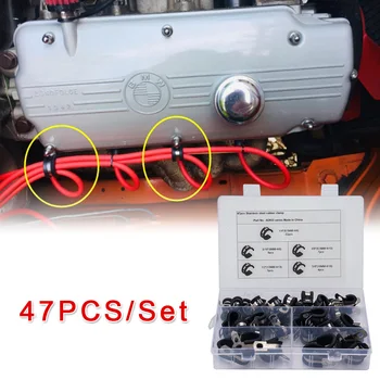

47pcs Rubber Lined Insulated Clip Cable Mounting Hose Pipe Clamp Stainless Steel Accesorios Para Auto