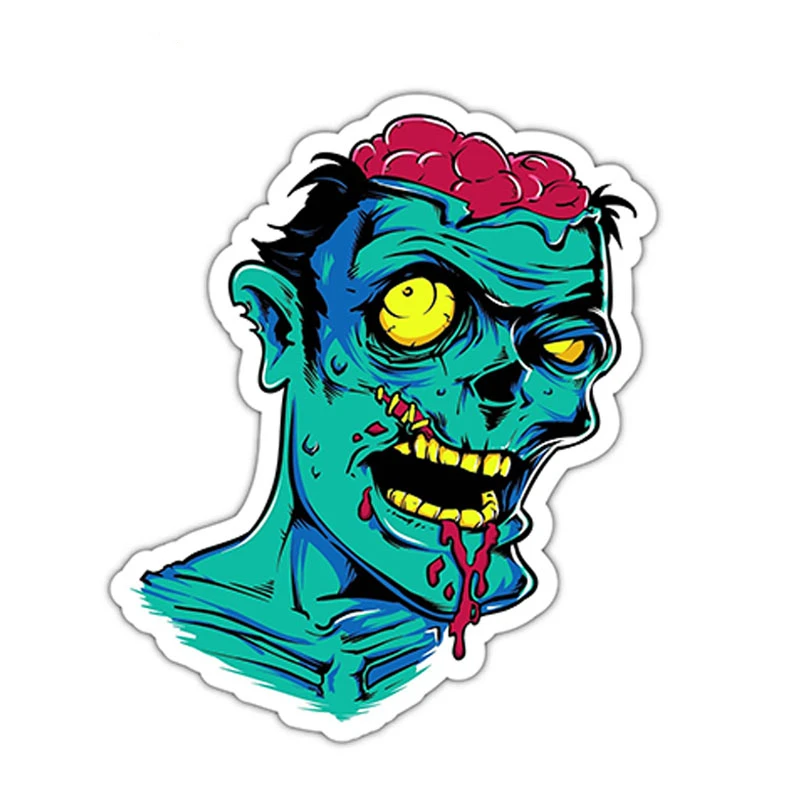 

Horror Zombie Cartoon Car Sticker PVC Fashion Bumper Window Accessories Cover Scratches Auto Decal Motorcycle Laptop Decoration