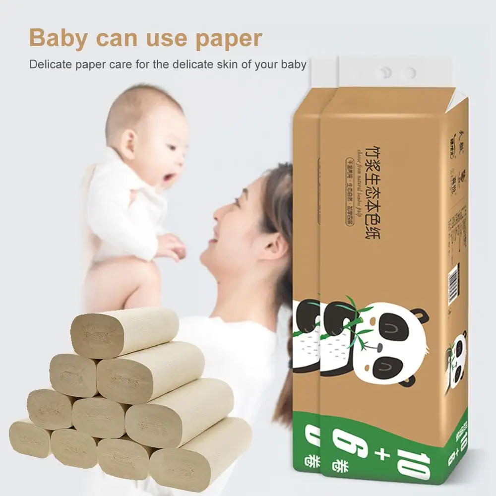 

16 Rolls Toilet Roll Paper 4 Layers Bamboo Bath Toilet Coreless Roll Paper NEW Tissue Roll Household Toilet Paper Dropshipping