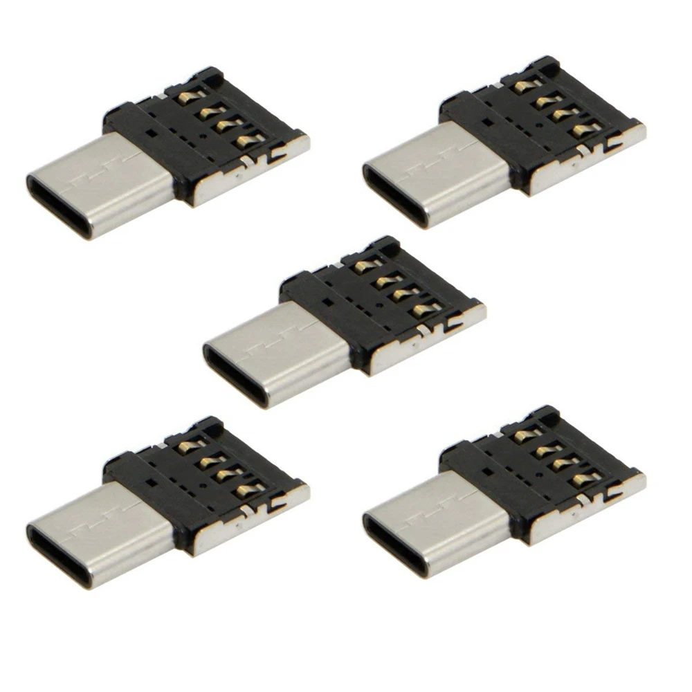 5 шт. мини USB к USB C type C OTG переходник адаптер быстрой зарядки