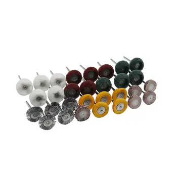 

30pcs 1/8" Shank Steel Wire Brushes Rotary Wire Brushes Metal Wheel Polishing Set fits Rotary Tool Accessories
