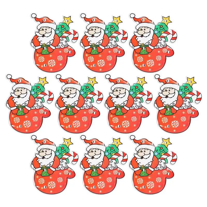 10PCS Christmas LED Brooch Pins Luminous Glowing Badge Clips Party Favors Holiday Birthday Gifts For Kids