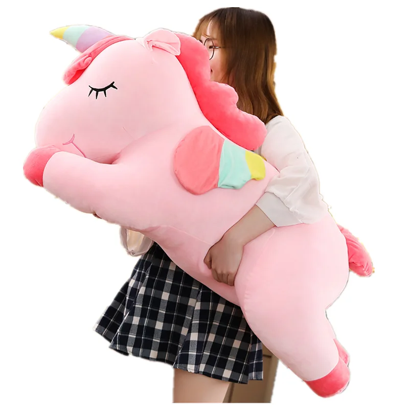 Kawaii Giant Unicorn Плюшевые игрушки мягкие куклы единорога 20 80 см животные лошадь для