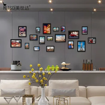 

Quality Acrylic DIY Photo Frames Sets Modern Design Wall Stickers Home Decor Living Room Wall Art Poster Pictures Free Shipping