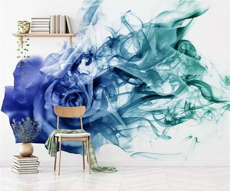 Пользовательские обои в скандинавском стиле с абстрактным дымом розы фоновая