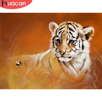 

HUACAN Diamond Painting Tiger Full Square Drill 5D Diamond Embroidery Animal Pictures Of Rhinestones Home Decoration New Arrival