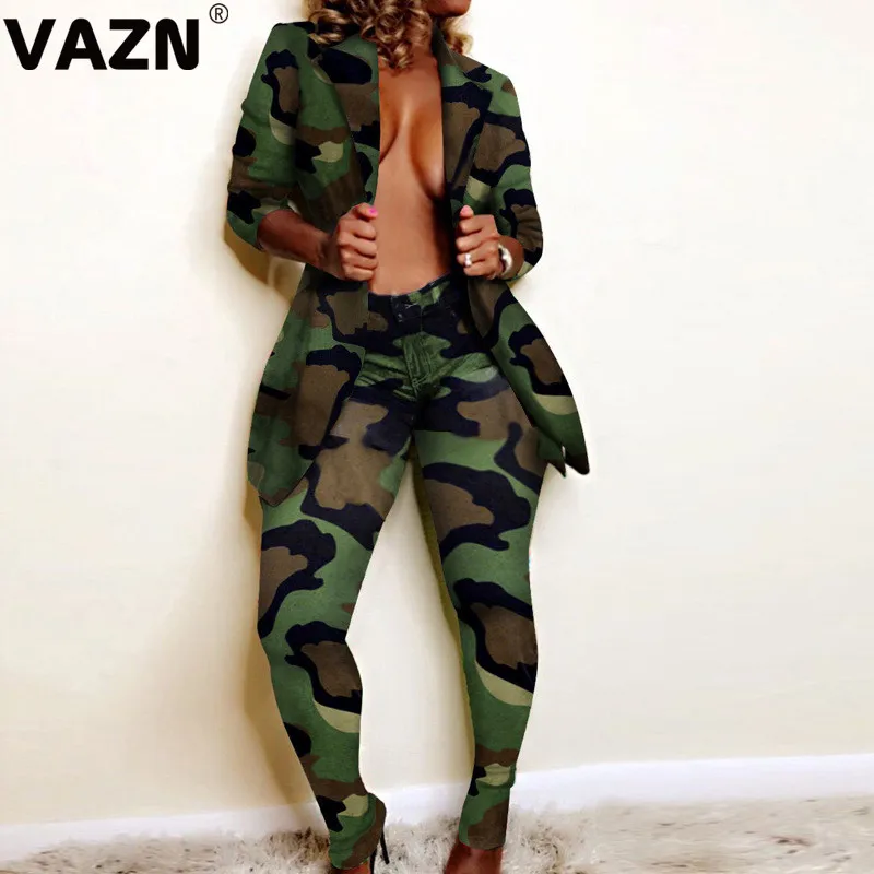 VAZN, осень, камуфляж, Повседневный, для офиса, для девушек, сексуальный,, набор, полный рукав, 2 шт, наборы, для ночного клуба, для молодых девушек, спортивные наборы