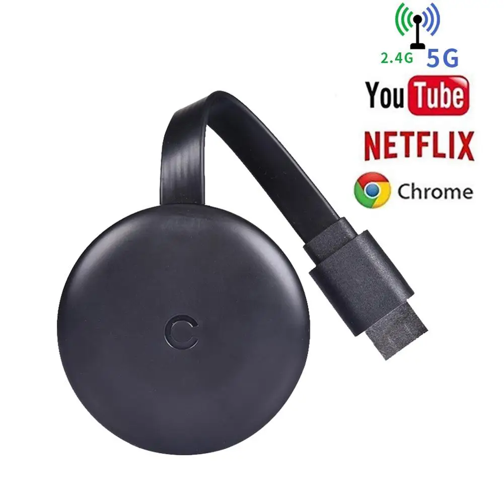 

High Quality HDMI Wireless Display Receiver2.4 /5G WiFi 4K 1080P Mobile Screen Cast Mirroring Adapter Dongle Chromecast Pusher