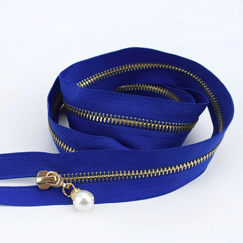 Royal blue Meetee 85 см 1/2 шт 5# металлическая молния золотые зубы открывающийся автоматический замок молния для пуховика длинное пальто одежда сумки шитье DIY аксессуары - Цвет: Royal blue