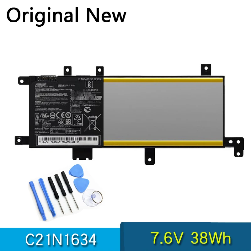 Новый оригинальный аккумулятор C21N1634 для ноутбука Vivobook R542UR R542UR-GQ378T FL5900L FL8000L X542U A580U