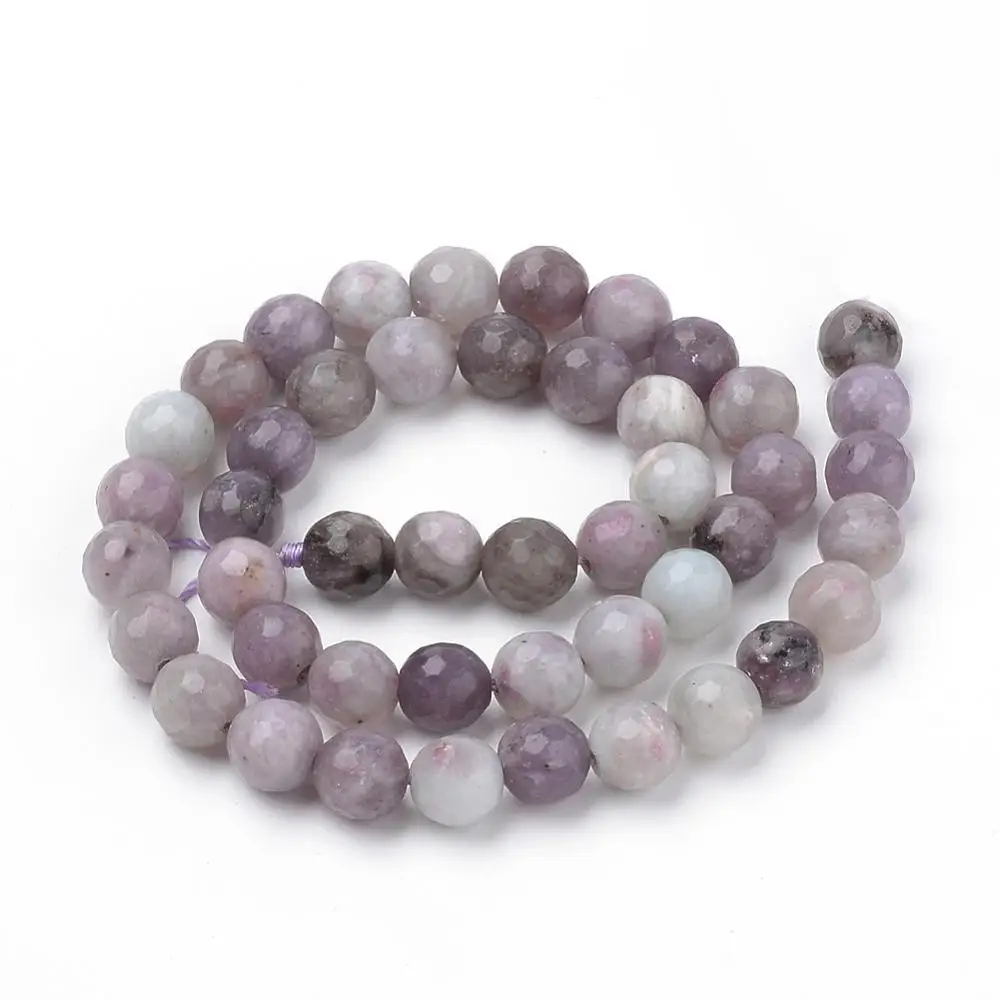 

DIY Jewelry Accessories Stone Bead Chain Lilac Beads Cut Face Handmade Beads 47 Pieces 1 set Size 8mm Noble With HIgh Quality