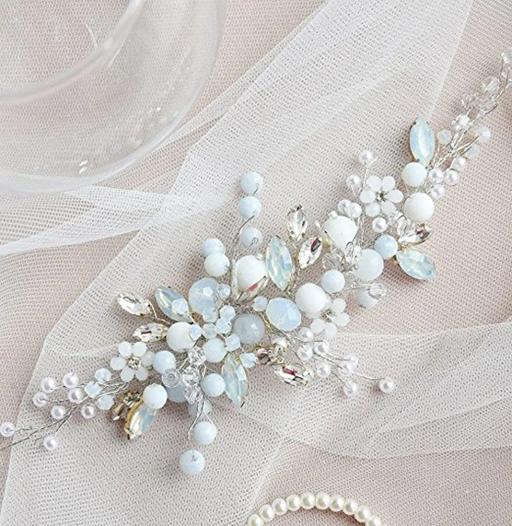 Beautiful Bridal Headband Wedding Dress Hair Accessories Elegant Women Crystal Pearl Jewelry Bride Headdress Ornaments