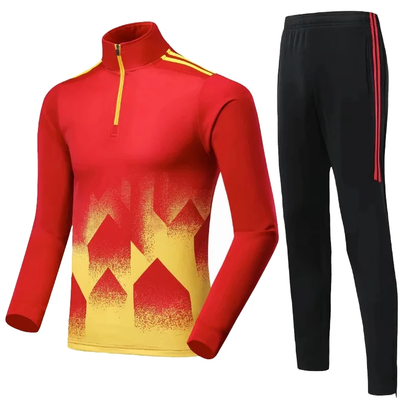 Men Tracksuit Survetement Football Kids Men Soccer Jerseys Set Winter velvet Training Uniforms