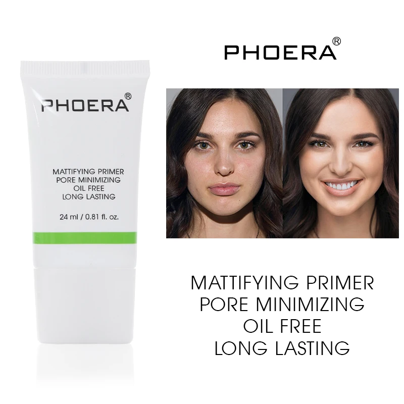 PHOERA 24 мл Прозрачная основа для макияжа жидкая матовая праймер для макияжа эффективно сжимающая поры увлажняющая женская косметика TSLM1