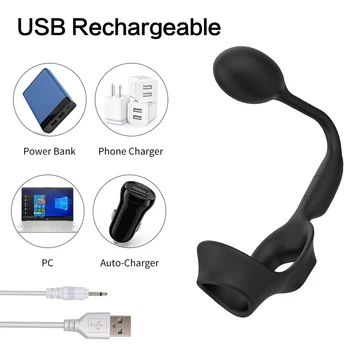 Vibrating Penis Massager Ring Dildo Sex Toys for Men Chastity Testicle Vibrator Wireless Remote Control Male Prostate Massager 5