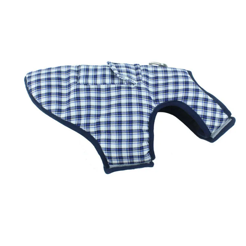 Blue Plaid Зимний водонепроницаемый жилет для собак, пальто, куртки, теплая хлопковая одежда для домашних животных, верхняя одежда для холодной погоды, куртка для прогулок для маленьких и средних и больших - Цвет: Blue Plaid