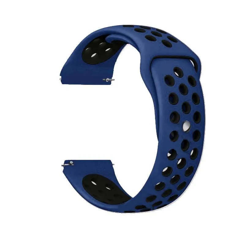 Силиконовый ремешок для samsung Galaxy Watch 46mm S3 S2 22mm SM-R800NZSAXAR 20mm Amazfit BIP ремешок для Galxy Watch 42mm браслет - Цвет ремешка: 17Dark blue black