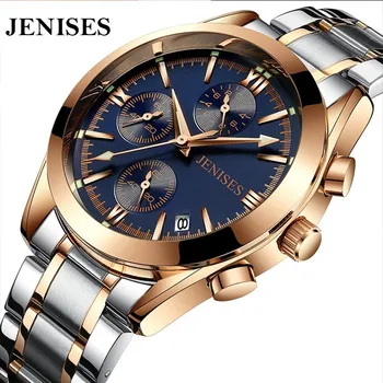 

Jenises Top Brand Luxury Chronograph Sport Men Quartz Watches Fashion Calendar Business Luminous Waterproof Wristwatch Relogio
