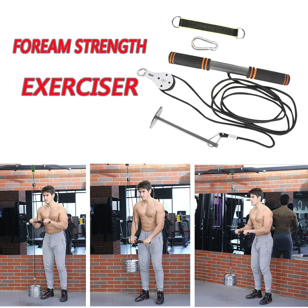 Men Forearm Grip Workout Hand Grip Fitness Strengthener Forearm Exerciser Wrist Roller High Quality Sports Equipment