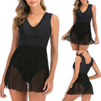 

2020 New Women Sexy Tankinis High Waist Underwear Push Up Padded Bathing Suit Mesh Cover Up Female Intimates Lengerie Biquini