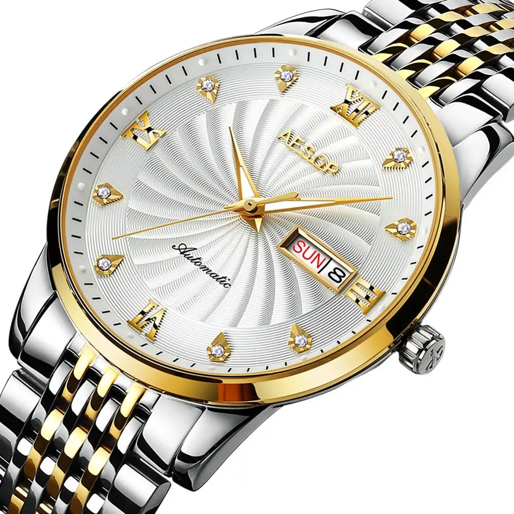 

Top Brand Men Mechanical Watch Luminous Sport Casual Watch Stainless Steel Male Clock Montre Homme automatic watch with date
