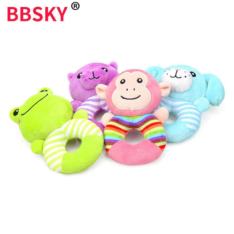 Bbsky милые Мультяшные полосы, маленькие животные, ручная работа, круг, ручная работа, колокольчик, щенок, обезьяна, детские плюшевые игрушки