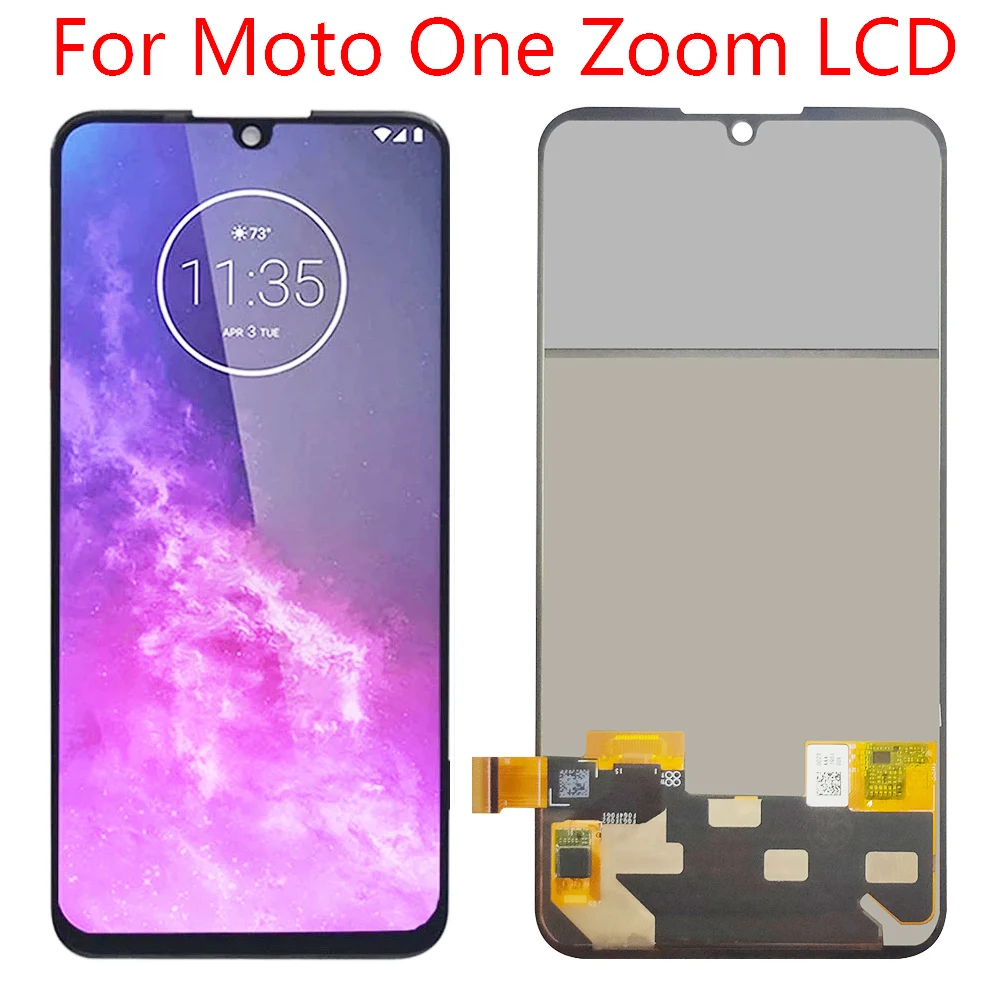

ЖК-экран Amoled 6,39 дюйма для Moto One zoom XT2010 Xt12010-1, сенсорный стеклянный дигитайзер в сборе для Moto One Pro LCD