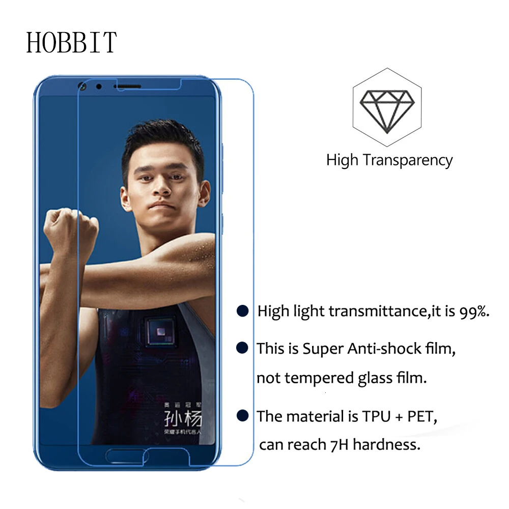 Для huawei Honor View 10 V10 V9 2 Упаковка 7H супер Противоударная мягкая ТПУ Защитная пленка для экрана амортизация Защита ЖК-экрана