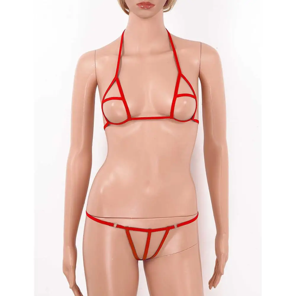 Женский эротический сексуальный Набор белья бикини из 2 предметов мини