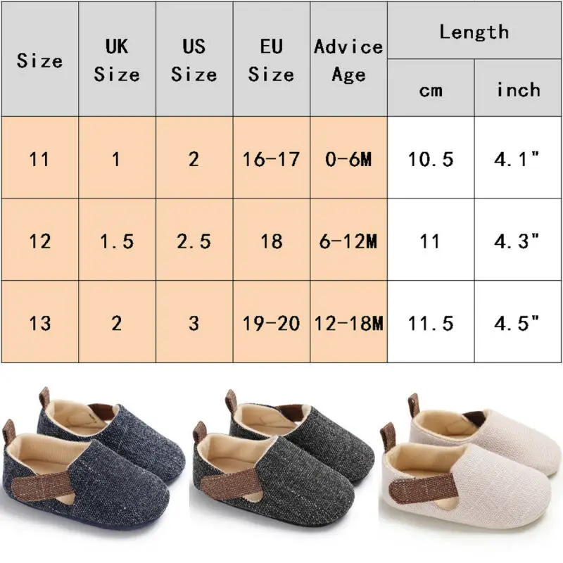 Autumn Winter Infant Toddler Baby Boy Crib Shoes Soft Sole Sneaker 0-18 Months
