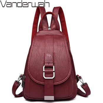 

2019 Hot Sale Women Leather Backpacks Vintage Crossbody Shoulder Bag For Teenage Girls Travel Ladies Backpack Women School Bags