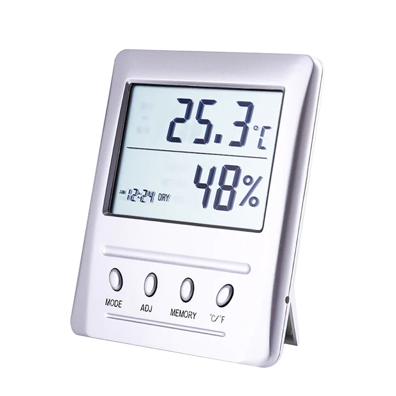 ЖК-дисплей Цифровой термометр гигрометр метр метеостанция часы функция повтора мин/Макс дисплей для внутреннего дома - Цвет: A