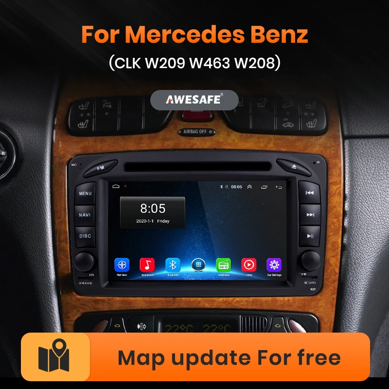 Автомагнитола AWESAFE PX9 для Mercedes Benz CLK W209 W463 W208 мультимедийный видеоплеер на Android 10 0 2